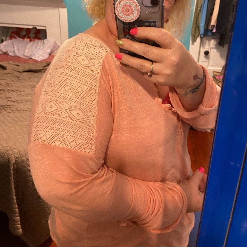 Lucky Brand XL Peach Top Lace - Picture 8 of 16